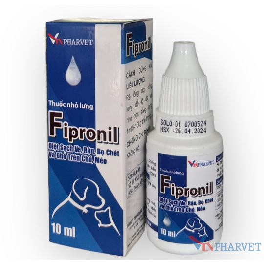 Thuốc nhỏ lưng diệt ve,rận,  bọ chét Fipronil 10ml